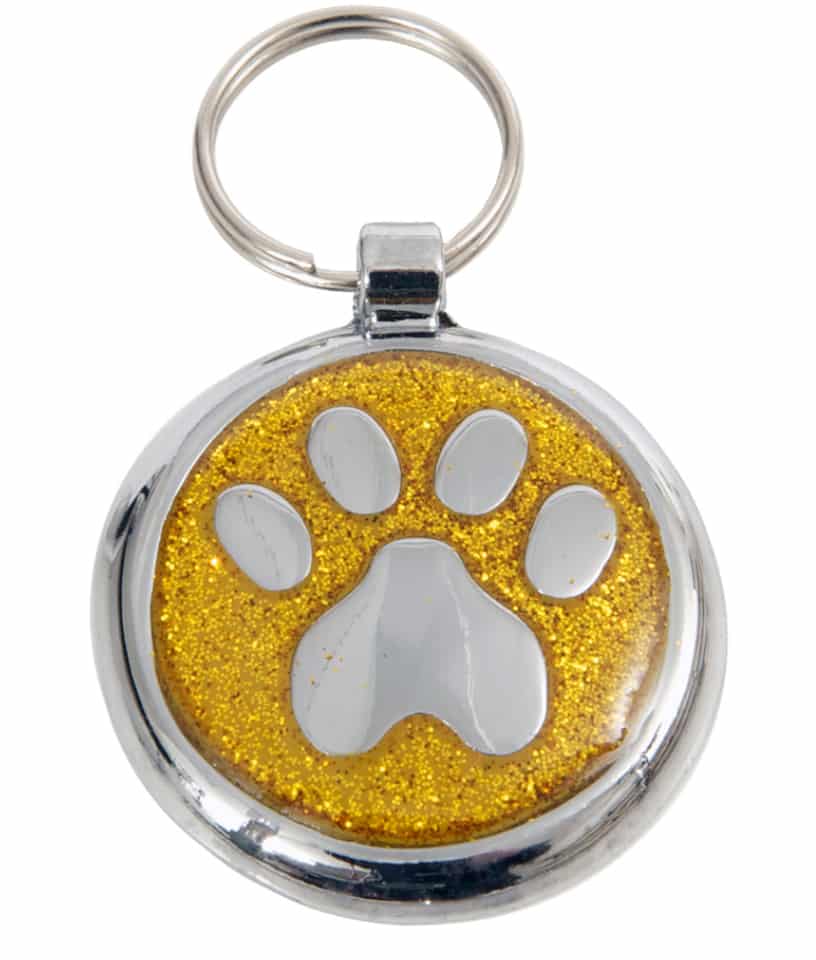 Tagiffany Shimmer Paw Yellow Gold Pet ID Tag