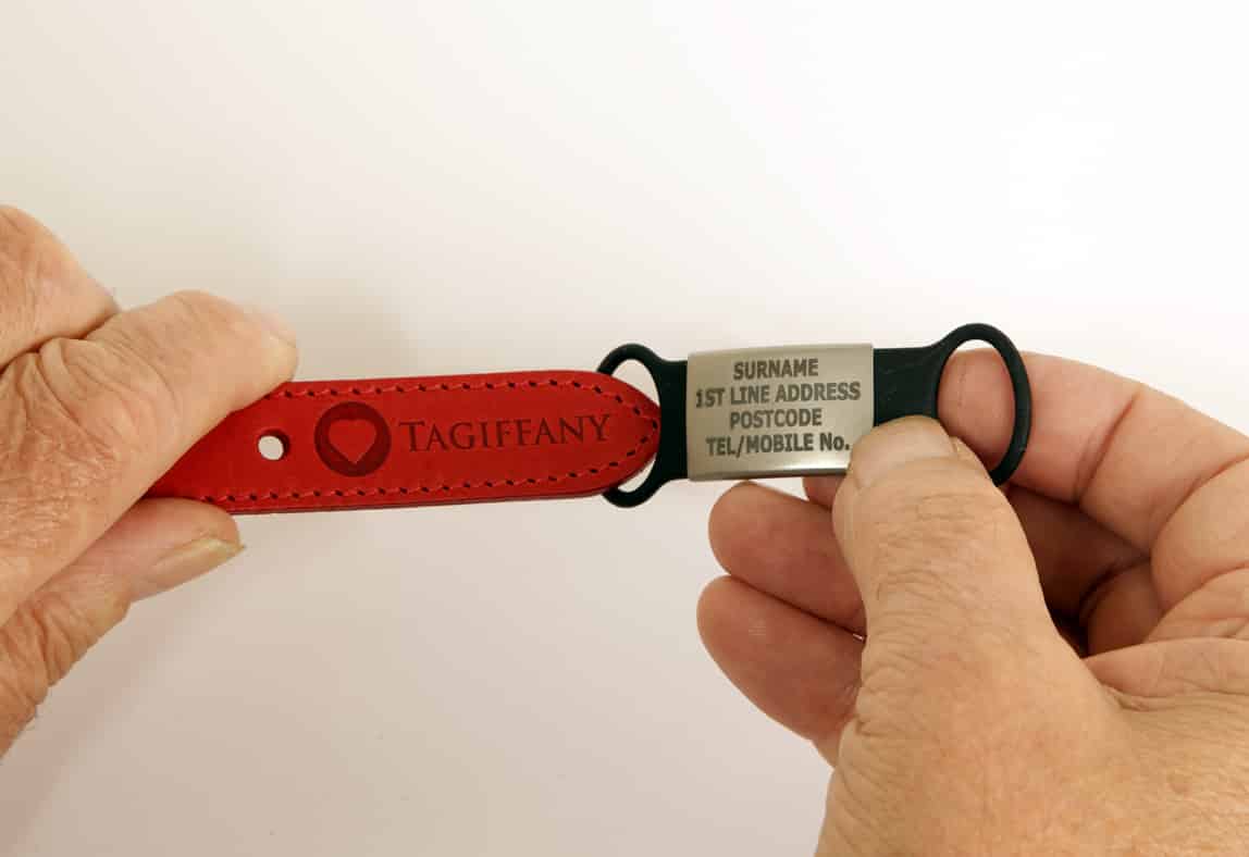 Tagiffany Silicone Slider Collar Tag Red Pet ID Tag Tagiffany