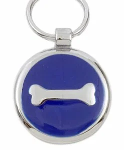 Luxury Pet ID Tag - Blue - Bone - Smarties