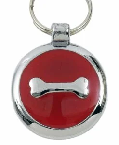 Luxury Pet ID Tags - Red - Bone - Smarties