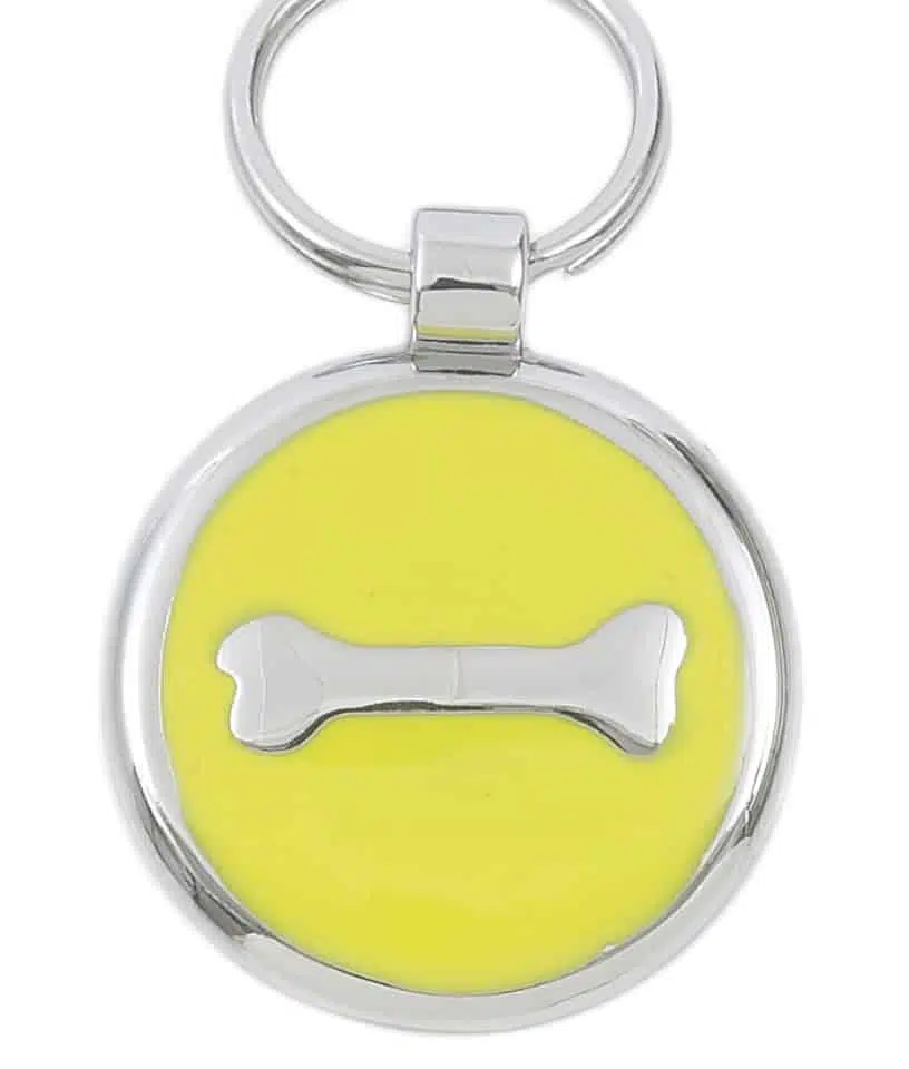 Luxury Pet ID Tags - Yellow - Bone - Smarties