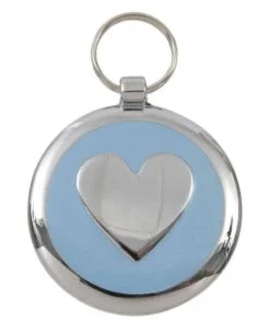 Luxury Pet ID Tags - Light Blue - Heart - Smarties