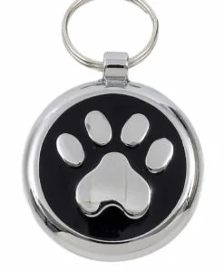 Luxury Pet ID Tags - Black - Paw - Smarties