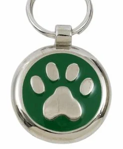 Luxury Pet ID Tags - Green - Paw - Smarties