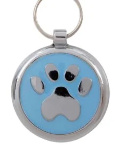 Luxury Pet ID Tags - Light Blue - Paw - Smarties