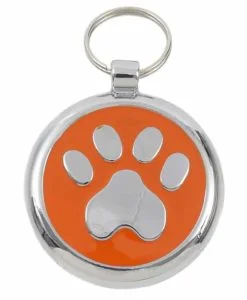 Luxury Pet ID Tag - Orange - Paw - Smarties