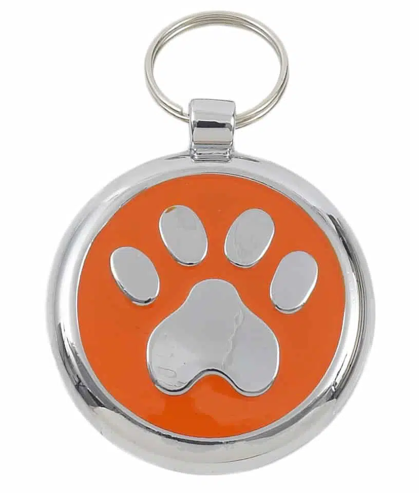 Luxury Pet ID Tag - Orange - Paw - Smarties