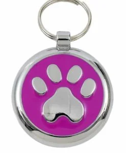 Luxury Pet ID Tag - Pink - Paw - Smarties
