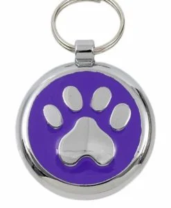 Luxury Pet ID Tag - Lilac - Paw - Smarties