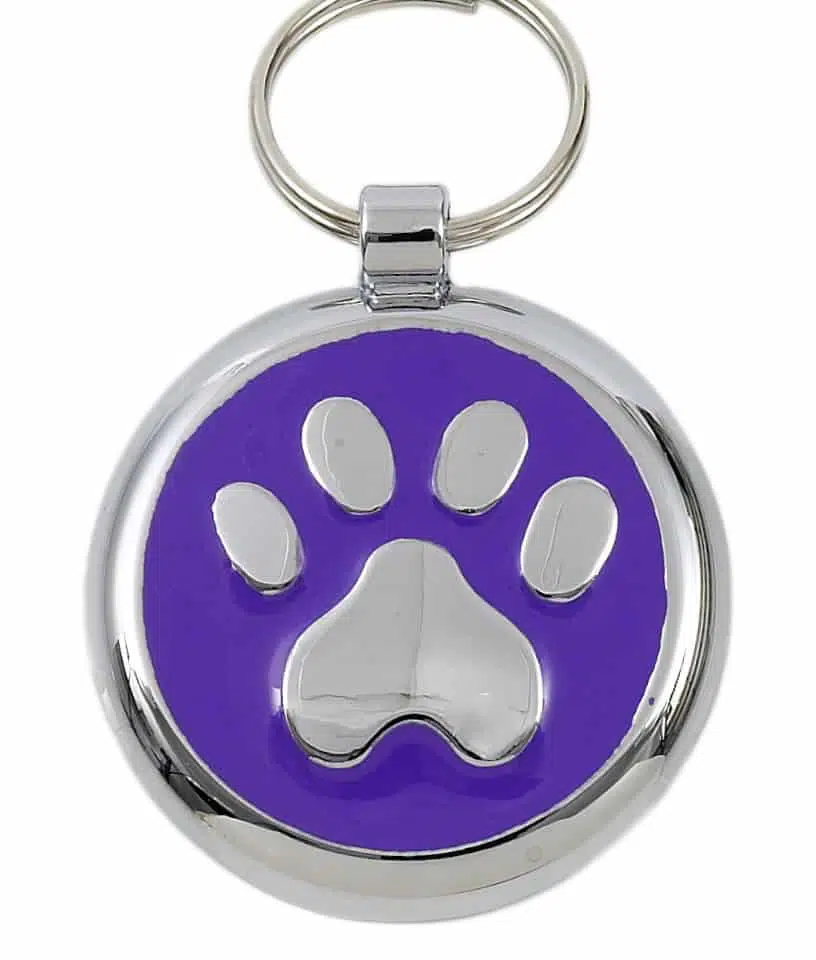 Luxury Pet ID Tag - Lilac - Paw - Smarties