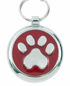 Luxury Pet ID Tag - Red - Paw - Smarties