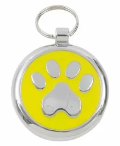 Luxury Pet ID Tag - Yellow - Paw - Smarties