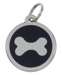 Luxury Pet ID Tag - Black - Bone - Sweetie