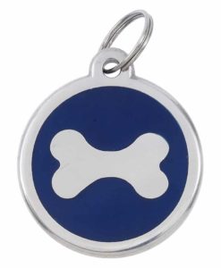 Luxury Pet ID Tag - Blue - Bone - Sweetie