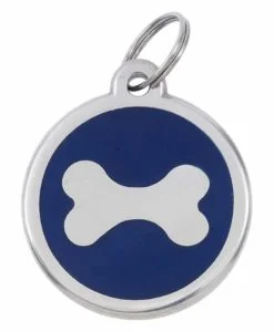 Luxury Pet ID Tag - Blue - Bone - Sweetie