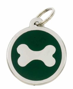 Luxury Pet ID Tag - Green - Bone - Sweetie