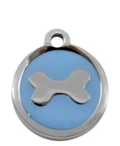 Luxury Pet ID Tag - Light Blue - Bone - Sweetie