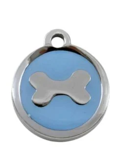 Luxury Pet ID Tag - Light Blue - Bone - Sweetie