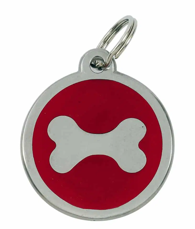 Luxury Pet ID Tag - Red - Bone - Sweetie