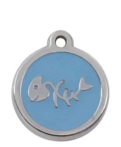 Luxury Pet ID Tag - Light Blue - Fish Bone - Sweetie