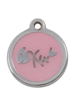 Luxury Pet ID Tag - Light Pink - Fish Bone - Sweetie