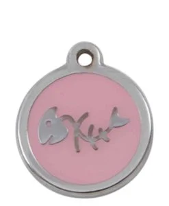 Luxury Pet ID Tag - Light Pink - Fish Bone - Sweetie