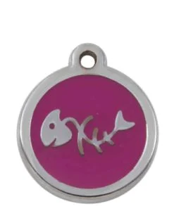 Luxury Pet ID Tag - Pink - Fish Bone - Sweetie