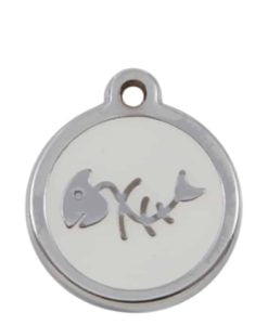 Luxury Pet ID Tag - White - Fish Bone - Sweetie