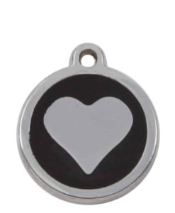 Luxury Pet ID Tag - Black - Heart - Sweetie