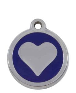 Luxury Pet ID Tag - Blue - Heart - Sweetie