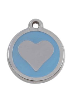 Luxury Pet ID Tag - Light Blue - Heart - Sweetie