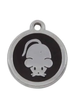 Luxury Pet ID Tag - Black - Mouse - Sweetie