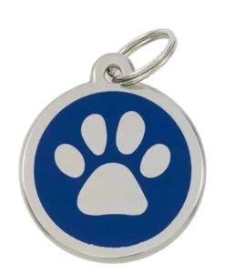 Luxury Pet ID Tag - Blue - Paw - Sweetie
