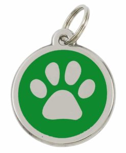 Luxury Pet ID Tag - Green - Paw - Sweetie