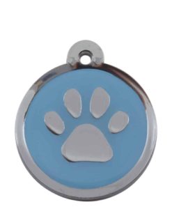 Luxury Pet ID Tag - Light Blue - Paw - Sweetie