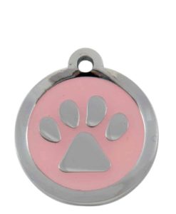 Luxury Pet ID Tag - Light Pink - Paw - Sweetie