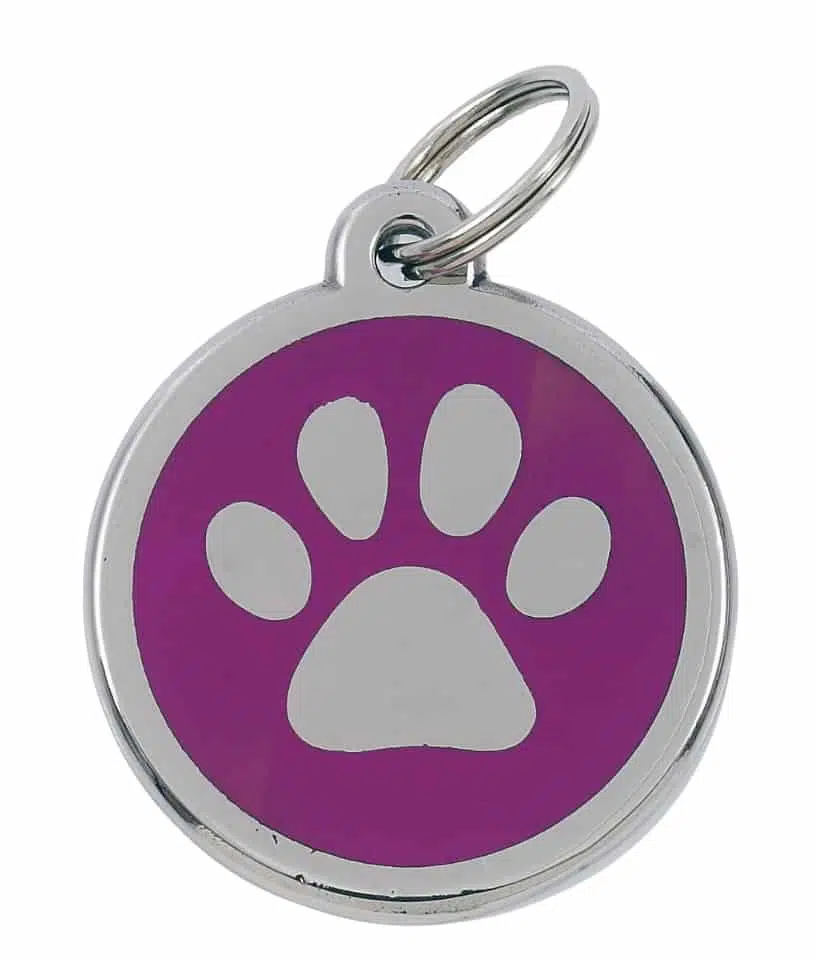 Luxury Pet ID Tag - Pink - Paw - Sweetie