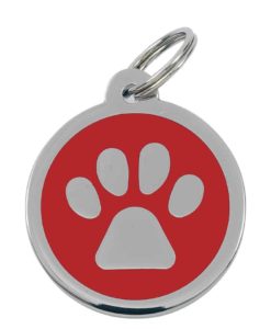 Luxury Pet ID Tag - Red - Paw - Sweetie