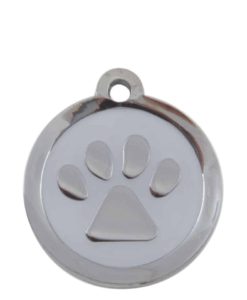 Luxury Pet ID Tag - White - Paw - Sweetie
