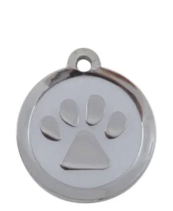 Luxury Pet ID Tag - White - Paw - Sweetie