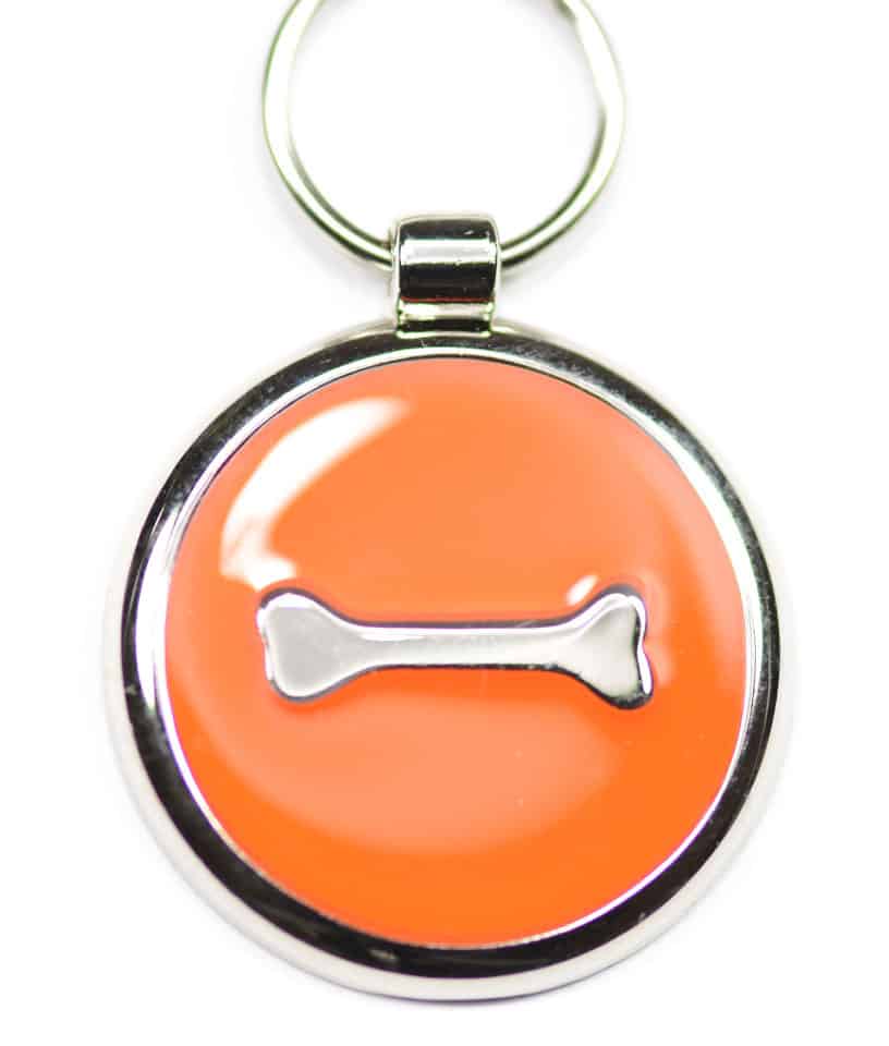 Luxury Pet ID Tag - Orange - Bone - Smarties